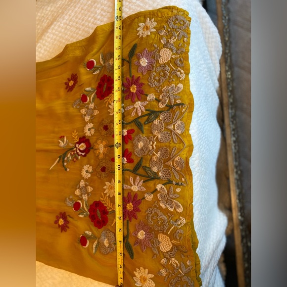 Johnny Was embroidered Edith Tunic yellow gold XL - Picture 7 of 14